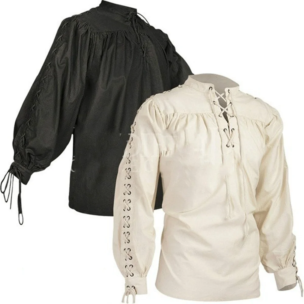 Adult Women Men Medieval Renaissance Grooms Pirate Top Tunic Costume Bandage Knight Punk Viking Cosplay Warrior Peasant Blouse
Adult Women Men Medieval Renaissance Grooms Pirate Top Tunic Costume Bandage Knight Punk Viking Cosplay Warrior Peasant Blouse