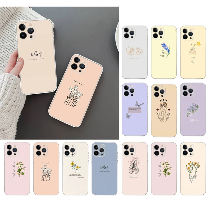 Phone Case For iphone 14 13 12 11 Pro Max XS Max XR X 12mini 14 Plus SE Art Aesthetic Flower Word Quotes Case Funda Capa Cell
Phone Case For iphone 14 13 12 11 Pro Max XS Max XR X 12mini 14 Plus SE Art Aesthetic Flower Word Quotes Case Funda Capa Cell