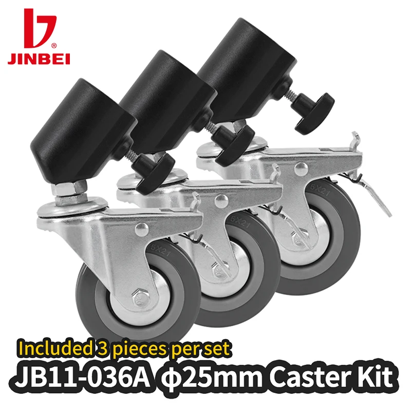 JINBEI JB11-036A 25mm Swivel Caster Wheel Kit 3Pcs Photography Light Stand Tripod Accessories Portable Photo Studio Equipment
JINBEI JB11-036A 25mm Swivel Caster Wheel Kit 3Pcs Photography Light Stand Tripod Accessories Portable Photo Studio Equipment