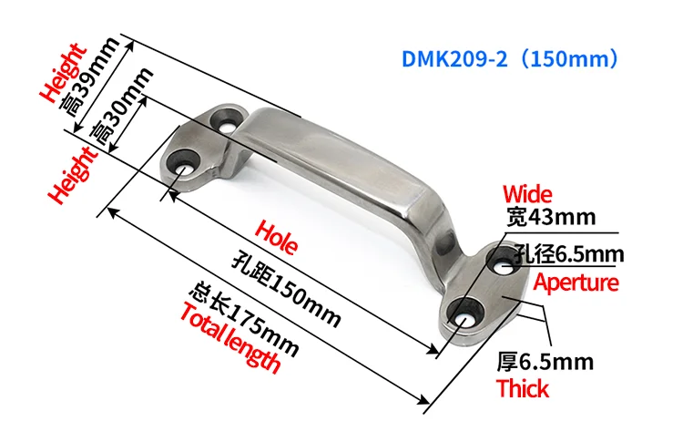 Накладные ручки из нержавеющей стали 304, аксессуары для дверей шкафов, прочная утолщенная простая большая современная ручка DMK201 
Накладные ручки из нержавеющей стали 304, аксессуары для дверей шкафов, прочная утолщенная простая большая современная ручка DMK201
