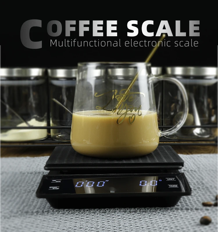 

Кухонные электронные весы, портативный прибор для измерения веса кофе, со светодиодным дисплеем