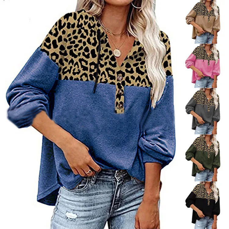 Women's 2022 Fall/Winter Leopard Print Patchwork Loose Casual Long Sleeve Hooded Sweater
Women's 2022 Fall/Winter Leopard Print Patchwork Loose Casual Long Sleeve Hooded Sweater