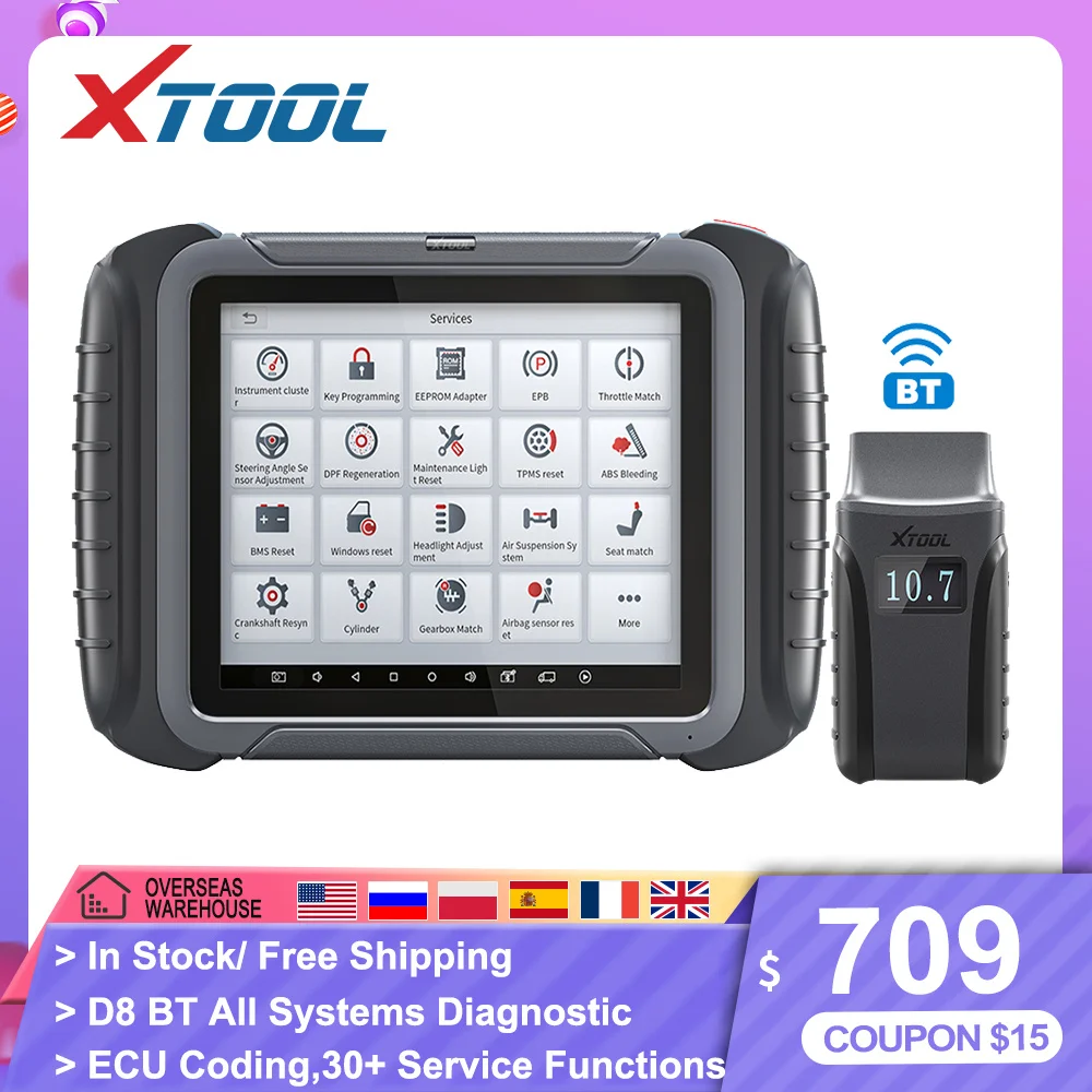 2022 XTOOL D8 BT OBD2 All Systems Diagnostic Tools Support ECU Coding/ 30+ Service Functions Automotive Scanner Support Can FD
2022 XTOOL D8 BT OBD2 All Systems Diagnostic Tools Support ECU Coding/ 30+ Service Functions Automotive Scanner Support Can FD