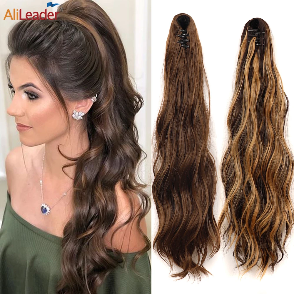 

Long Ponytail Hair Extensions for Women Fluffy Claw Clip in Ponytails Natural Soft Synthetic Fake Haipiece Fashion False Pigtail