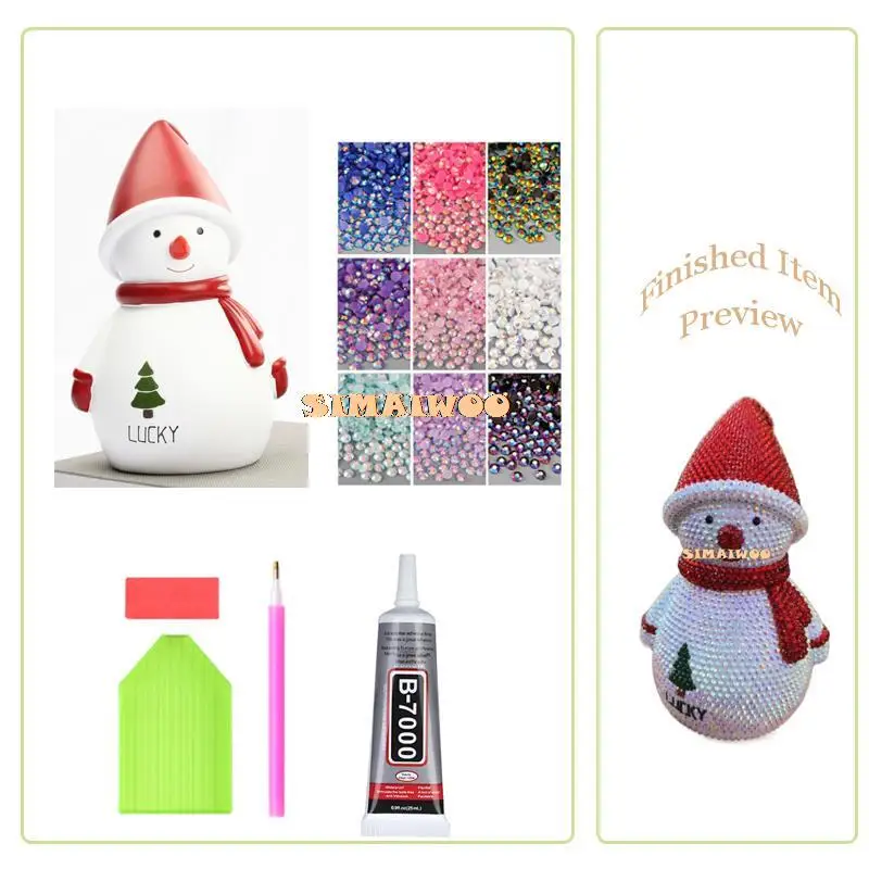 DIY Material Rhinestone Snowman Peggy Bank Doll Christmas Decorative Gift Diamond Painting Mosaic Shining Crystal Cross Stitch
DIY Material Rhinestone Snowman Peggy Bank Doll Christmas Decorative Gift Diamond Painting Mosaic Shining Crystal Cross Stitch