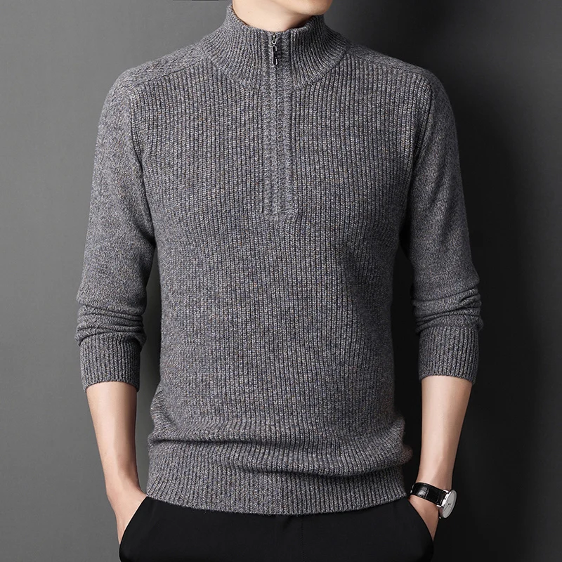 Men's sweater half high neck zipper sweater 2021 winter new pure wool thickened warm casual sweater
Men's sweater half high neck zipper sweater 2021 winter new pure wool thickened warm casual sweater