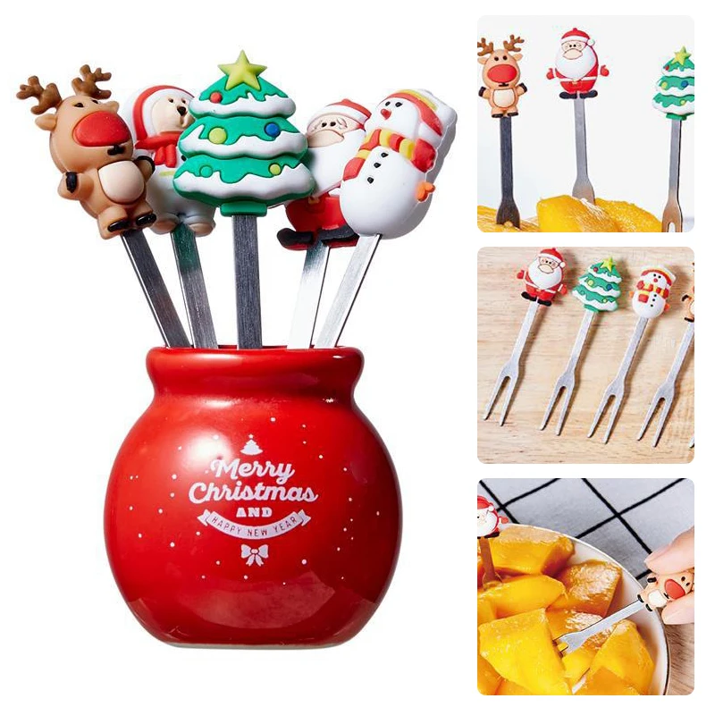 1 Набор рождественских вилок для овощей, вилка для фруктов, из нержавеющей стали, мультяшный Санта-Клаус, салатная палочка, десерт для фотогр... 
1 Набор рождественских вилок для овощей, вилка для фруктов, из нержавеющей стали, мультяшный Санта-Клаус, салатная палочка, десерт для фотогр...