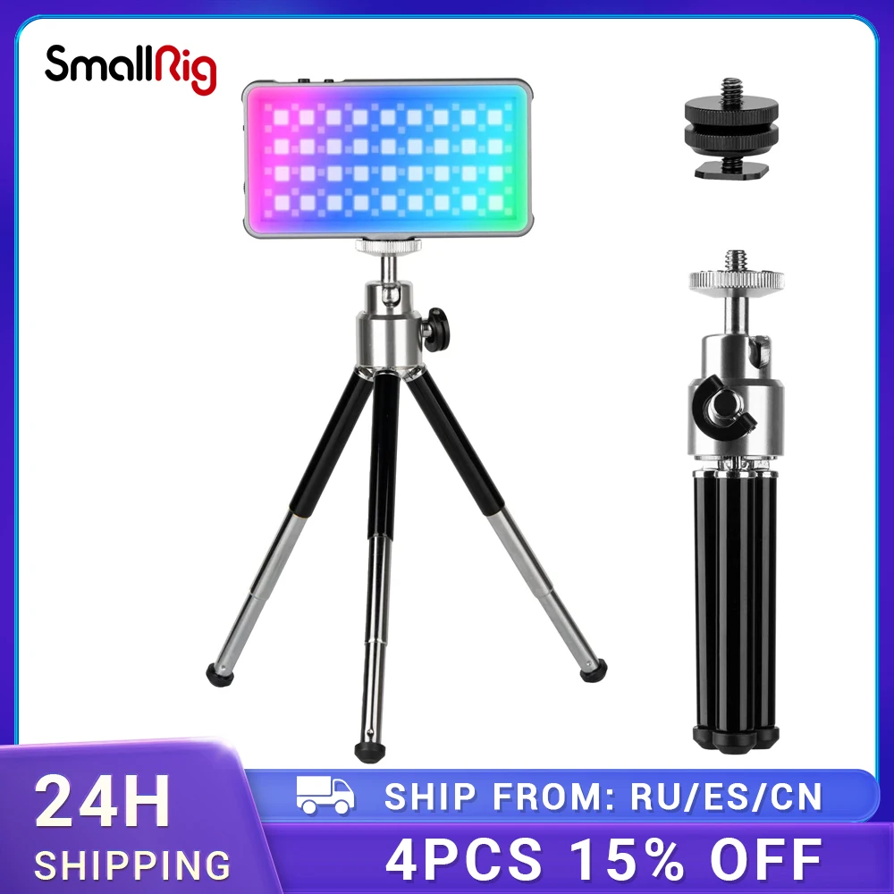 Светодиодсветильник SmallRig P96L RGB с мини-штативом, адаптер холодного башмака с двойной головкой 2500K-8000K для видеосъемки/прямой трансляции
Светодиодсветильник SmallRig P96L RGB с мини-штативом, адаптер холодного башмака с двойной головкой 2500K-8000K для видеосъемки/прямой трансляции