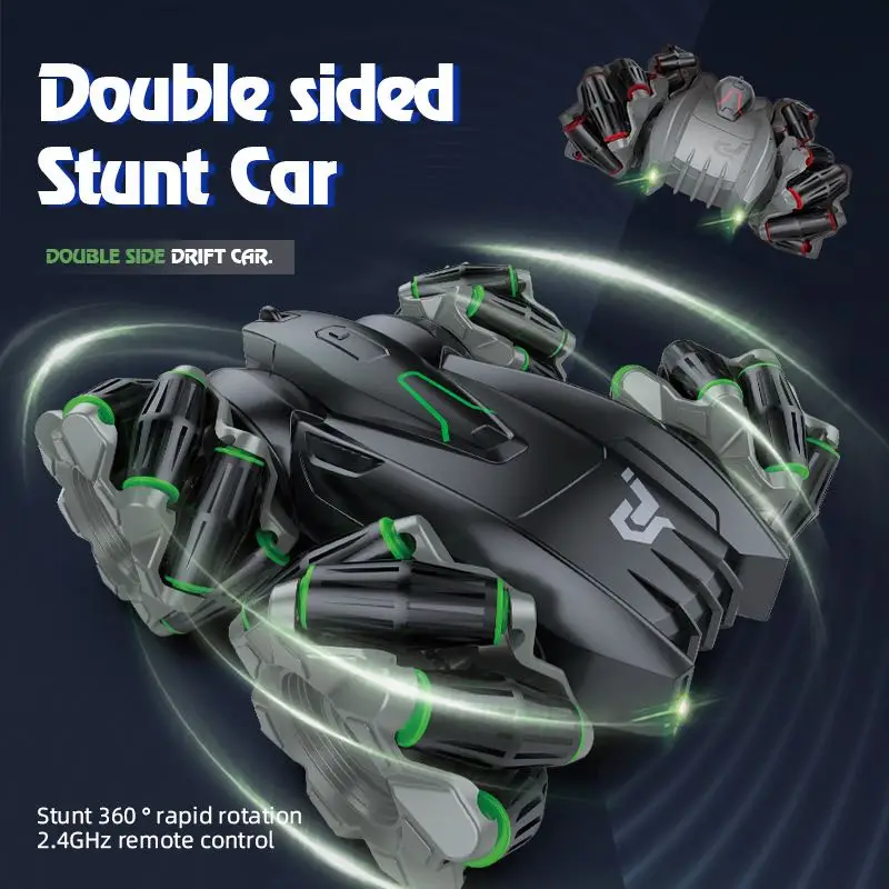 New 360° Rotation Transverse Tire Double Sided Stunt Remote Control Car Electric Car RC Drift Car 2.4GHz 4WD Gift Toys For Boys
New 360° Rotation Transverse Tire Double Sided Stunt Remote Control Car Electric Car RC Drift Car 2.4GHz 4WD Gift Toys For Boys