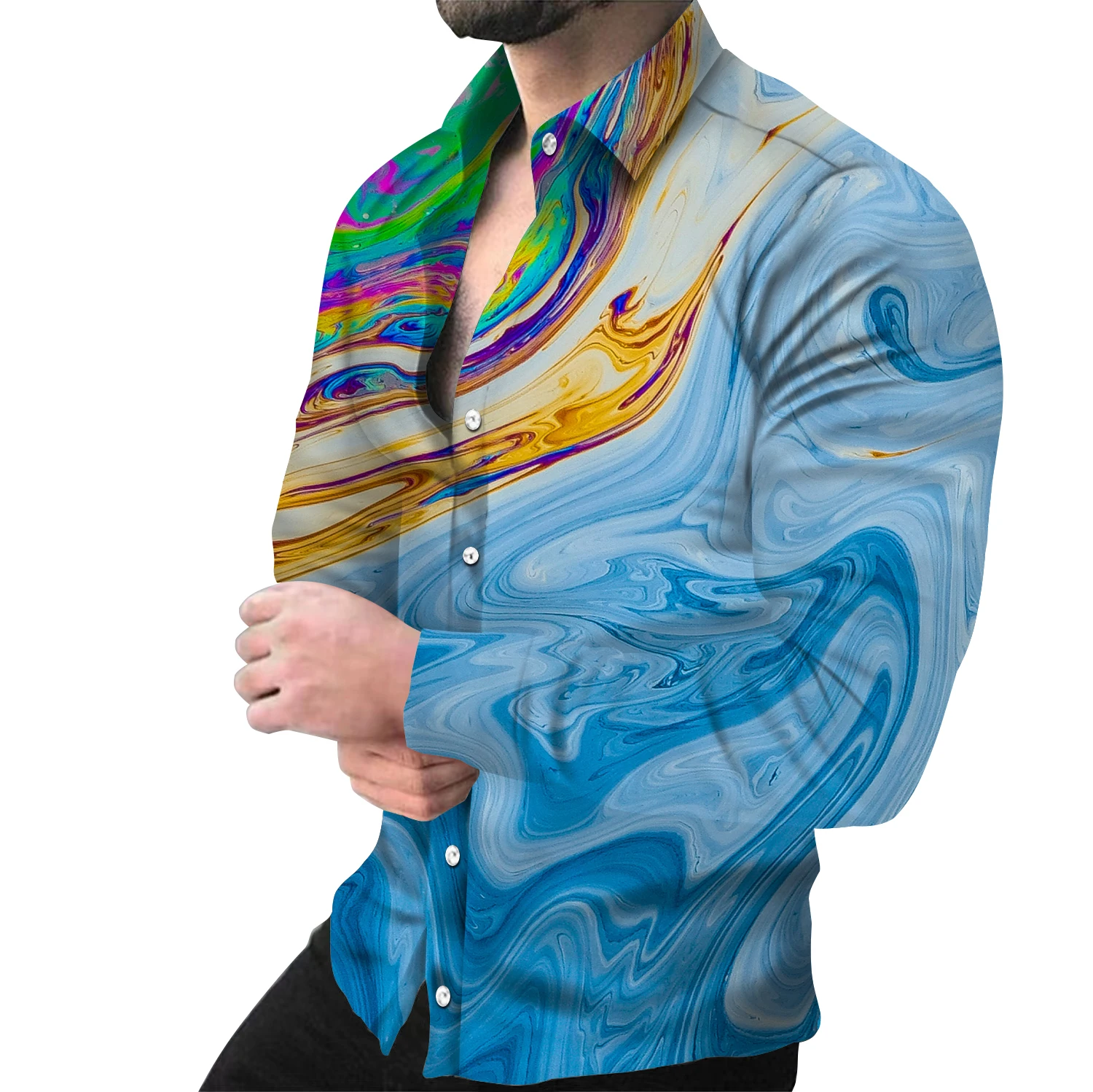 Fashion Men Shirts Single Breasted Shirt Casual Three-Color Print Long Sleeve Tops Men's Clothing Hawaii Party Cardigan
Fashion Men Shirts Single Breasted Shirt Casual Three-Color Print Long Sleeve Tops Men's Clothing Hawaii Party Cardigan