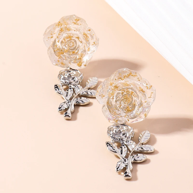 Wedding Creative Crystal Rose Flowers Dangle Earrings for Women Girl Light Luxury Stud Earrings Party Photograph Jewelry Gift
Wedding Creative Crystal Rose Flowers Dangle Earrings for Women Girl Light Luxury Stud Earrings Party Photograph Jewelry Gift