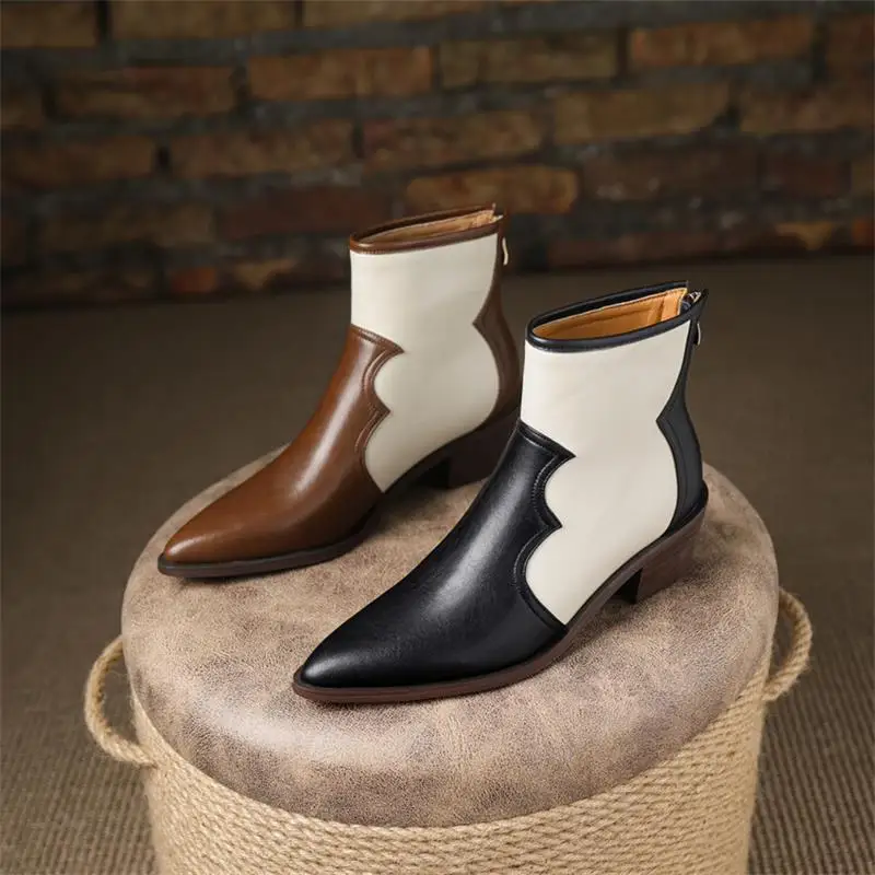 Women Western Short Boots Retro Color Blocking Pointed Toe Thick Heel PU Back Zipper Comfortable Fashion Street Women Shoes
Women Western Short Boots Retro Color Blocking Pointed Toe Thick Heel PU Back Zipper Comfortable Fashion Street Women Shoes