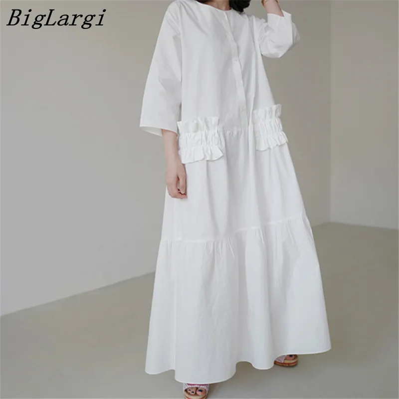 Summer Elegant Pleated Chic Dress Women New Office 2023 Casual Loose Dress Female 
Summer Elegant Pleated Chic Dress Women New Office 2023 Casual Loose Dress Female