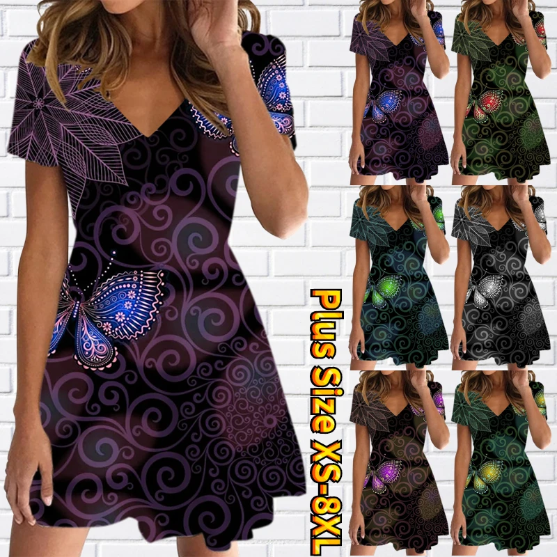 2023 Women New Design Printing Dress Summer Loose Size Short Sleeve V-Neck Casual Slim Skirt Fashion Knee-length Skirt XS-8XL
2023 Women New Design Printing Dress Summer Loose Size Short Sleeve V-Neck Casual Slim Skirt Fashion Knee-length Skirt XS-8XL