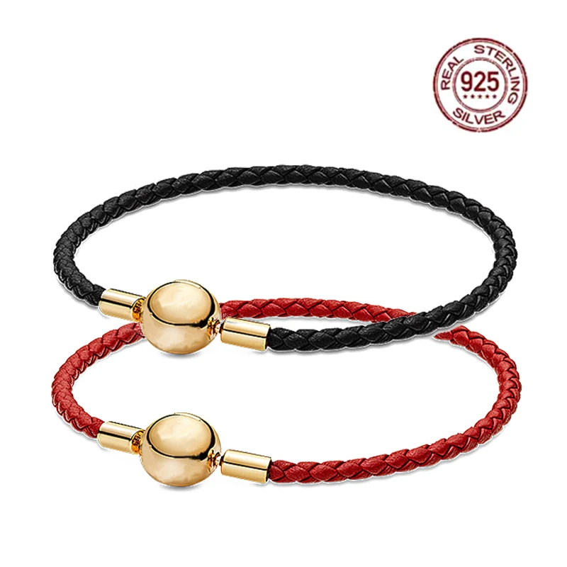 New S925 Sterling Silver Leather Woven Round Buckle Snake Bone Bracelet fit for Original Design DIY Fashion Jewelry
New S925 Sterling Silver Leather Woven Round Buckle Snake Bone Bracelet fit for Original Design DIY Fashion Jewelry