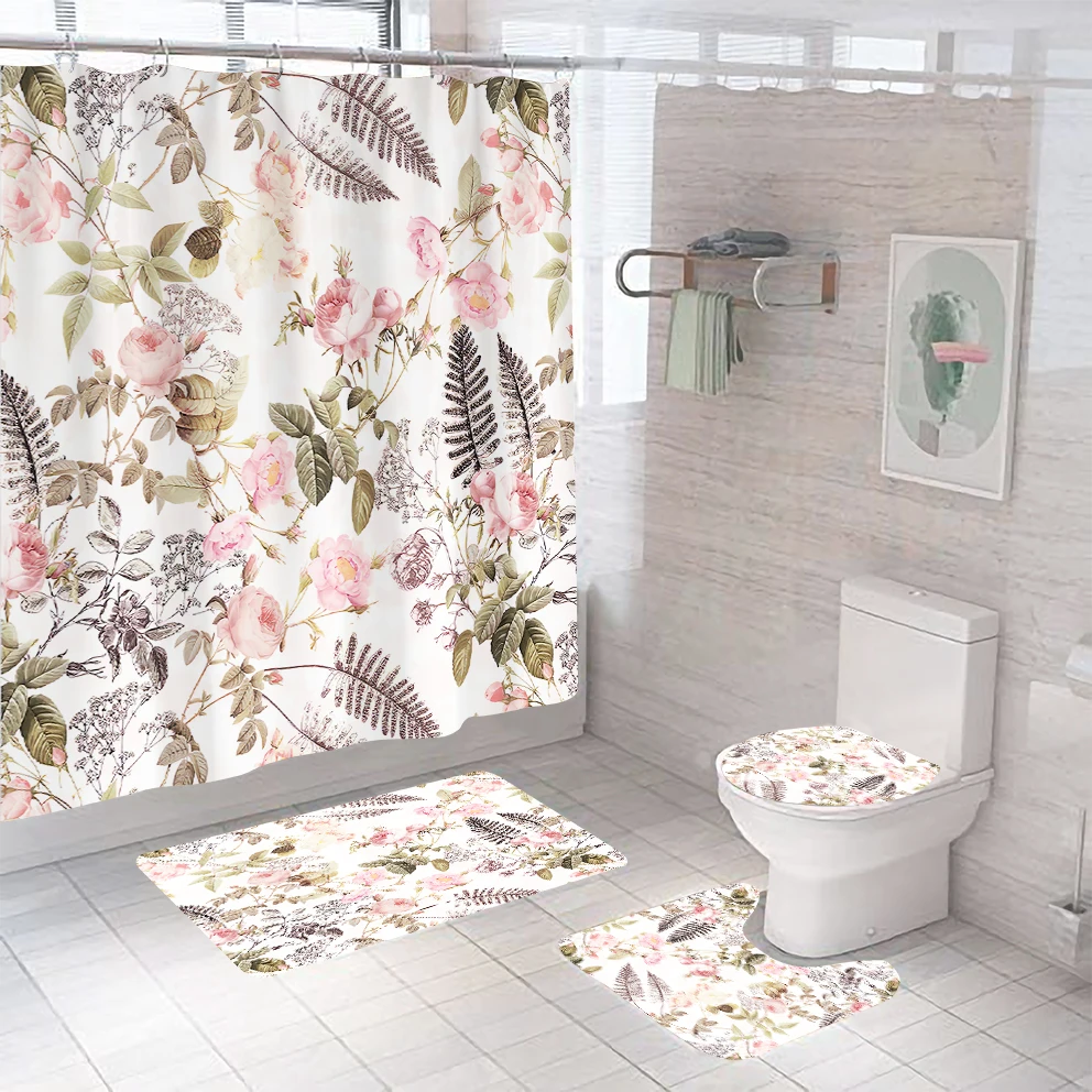 Retro Vintage Shower Curtain Sets With Rugs Include Non-Slip Rugs Toilet Lid Cover and Bath Mat With Hooks
Retro Vintage Shower Curtain Sets With Rugs Include Non-Slip Rugs Toilet Lid Cover and Bath Mat With Hooks