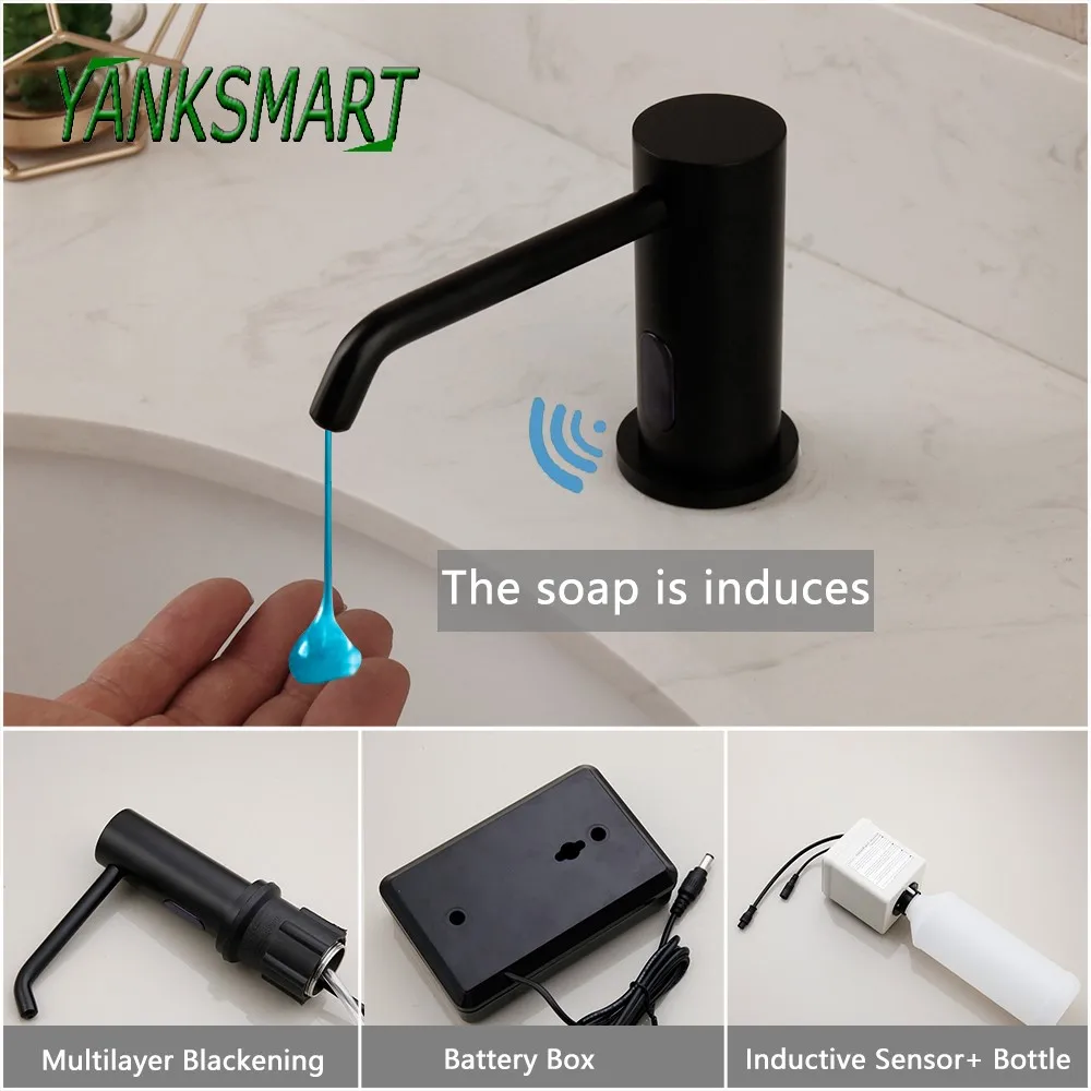 YANKSMART 500ML Kitchen Automatic Soap Dispenser Touchless Sensor Hand Sanitizer Big Shampoo Detergent Dispensers Commercial 
YANKSMART 500ML Kitchen Automatic Soap Dispenser Touchless Sensor Hand Sanitizer Big Shampoo Detergent Dispensers Commercial