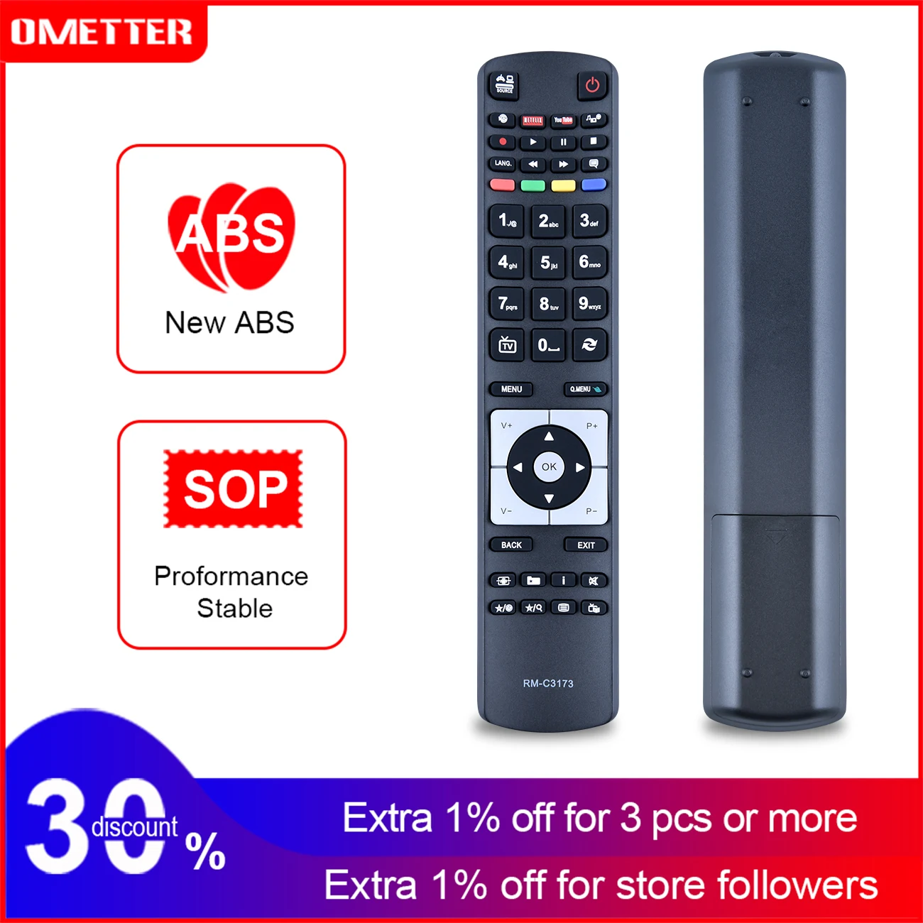 

New for JVC SMART TV REMOTE CONTROL RM-C3173 Models LT-39C740 LT-50C740