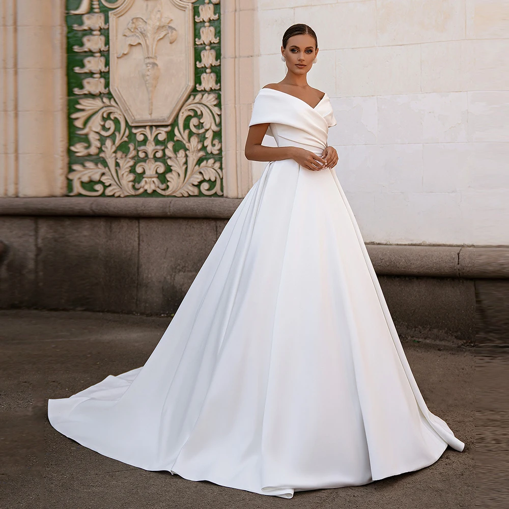 Elegant White Wedding Dress Plus Size A Line Simple Off Shoulder Bridal Gown Corset Back Floor Length Sleeveless Robe De Soriee
Elegant White Wedding Dress Plus Size A Line Simple Off Shoulder Bridal Gown Corset Back Floor Length Sleeveless Robe De Soriee