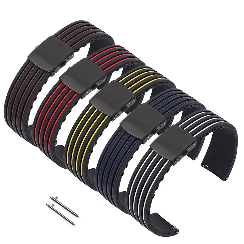 18mm 20mm 22mm 24mm Sport Silicone Strap Waterproof Men Rubber Replacement Watch Band for Samsung S3 Active2 Huawei GT 2 46mm
18mm 20mm 22mm 24mm Sport Silicone Strap Waterproof Men Rubber Replacement Watch Band for Samsung S3 Active2 Huawei GT 2 46mm