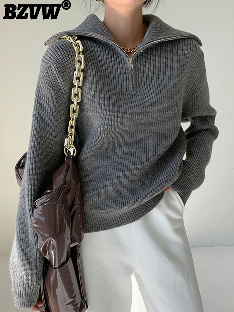 BZVW Zipper Spliced Turtleneck Niche Designer Knitted Pullover Sweater Women 2023 Autumn Winter New Female Clothes 25X01730
BZVW Zipper Spliced Turtleneck Niche Designer Knitted Pullover Sweater Women 2023 Autumn Winter New Female Clothes 25X01730