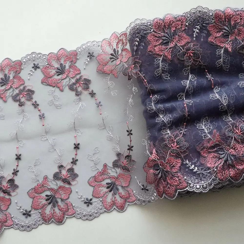 1Meter 22CM Embroidery Trimmings Gray Mesh Lingerie Accessories Watermelon Red Flowers Fabrics For Bra Dress Sewing Needlework
1Meter 22CM Embroidery Trimmings Gray Mesh Lingerie Accessories Watermelon Red Flowers Fabrics For Bra Dress Sewing Needlework