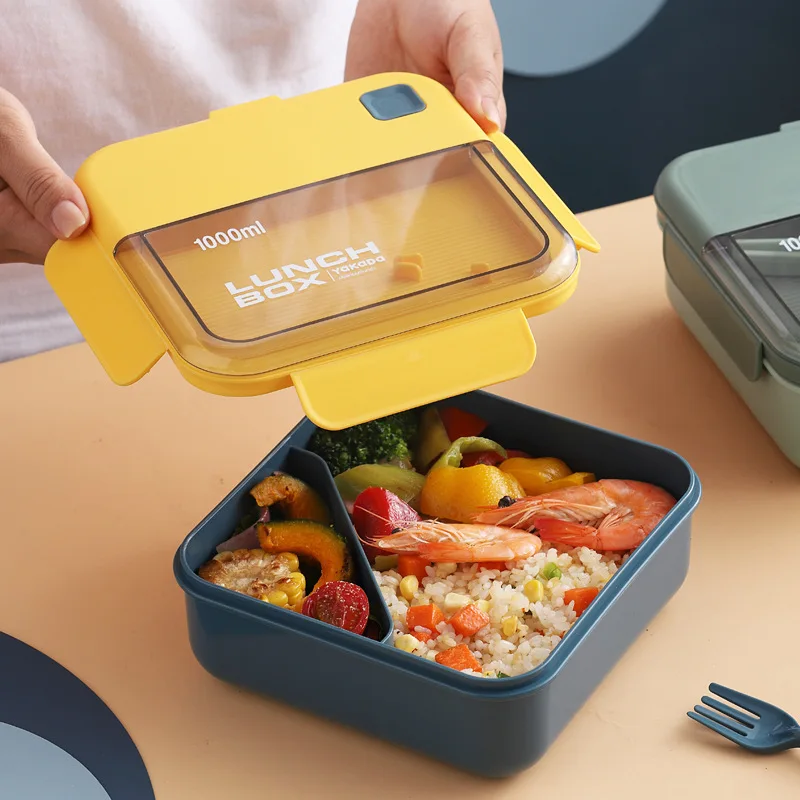 4PCS New Compartment Lunch Box, 1100ML Microwave Square Plastic Lunch Box Portable with Tableware Student Lunch Box 
4PCS New Compartment Lunch Box, 1100ML Microwave Square Plastic Lunch Box Portable with Tableware Student Lunch Box