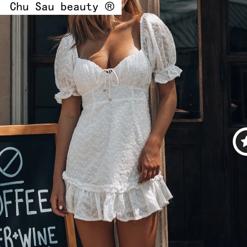 New Fashion French Sweet Floral Embroidery Mini Dress Women Party Evening Deep V-neck Ruffles Dresses Female Vestido De Moda
New Fashion French Sweet Floral Embroidery Mini Dress Women Party Evening Deep V-neck Ruffles Dresses Female Vestido De Moda