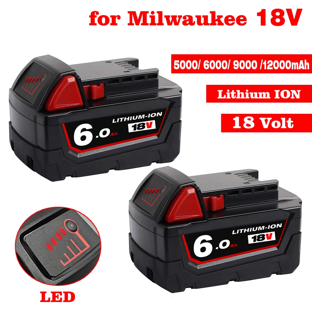 Original 18V 6.0Ah Replacement Lithium Ion Battery For Milwaukee M18 Power Tool Batteries 48-11-1815 48-11-1850 48-11-1860 Z50
Original 18V 6.0Ah Replacement Lithium Ion Battery For Milwaukee M18 Power Tool Batteries 48-11-1815 48-11-1850 48-11-1860 Z50