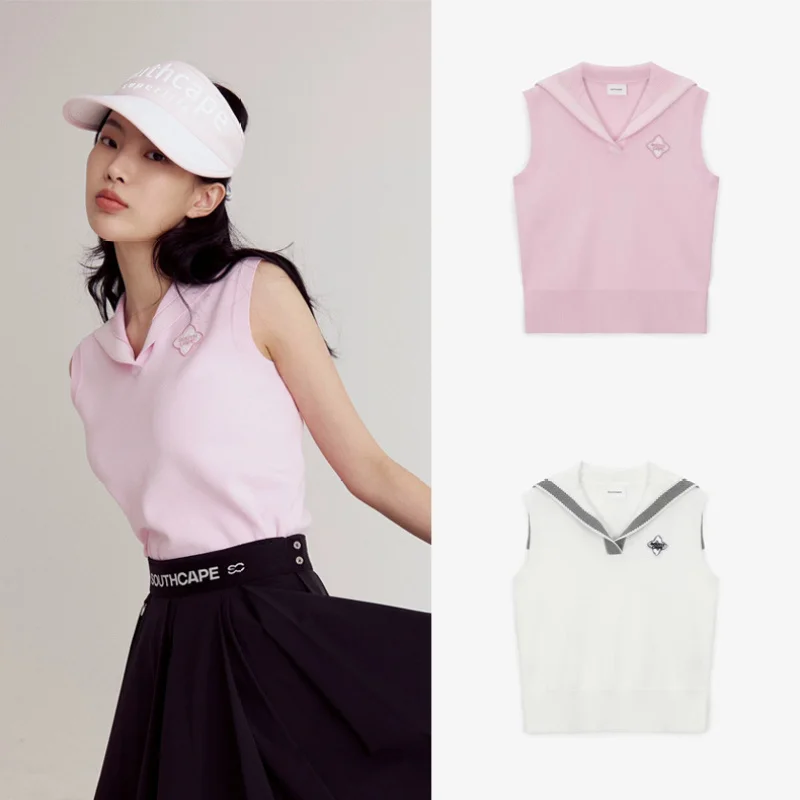 South Korea's Original Single Golf Clothing 23 Spring and Summer New Women's Solid Color Simple Comfortable Vest Navy Collar Kni
South Korea's Original Single Golf Clothing 23 Spring and Summer New Women's Solid Color Simple Comfortable Vest Navy Collar Kni