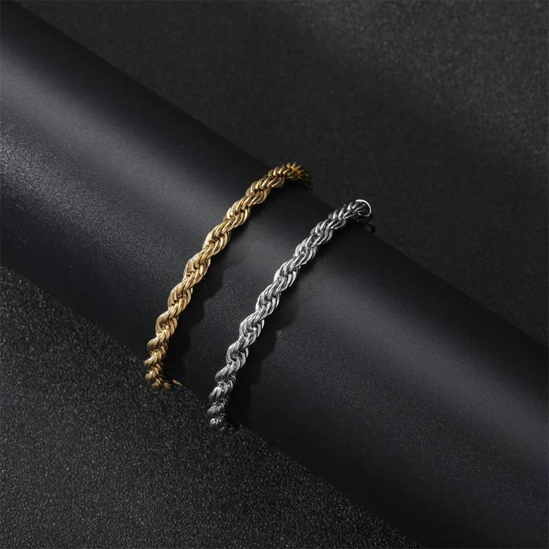 5mm Stainless Steel Fried Dough Twist Rope Bracelets for Women Man Hip Hop Trend Ins Couple Bracelet Party Wedding Jewelry Gifts
5mm Stainless Steel Fried Dough Twist Rope Bracelets for Women Man Hip Hop Trend Ins Couple Bracelet Party Wedding Jewelry Gifts