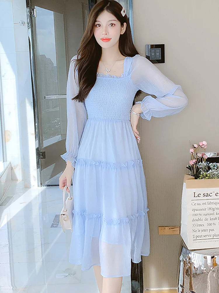 Women Pink Chiffon Long Sleeve Square Collar Midi Dress Summer Fashion Chic Ruffled Beach Dress 2023 Korean Elegant Party Dress
Women Pink Chiffon Long Sleeve Square Collar Midi Dress Summer Fashion Chic Ruffled Beach Dress 2023 Korean Elegant Party Dress