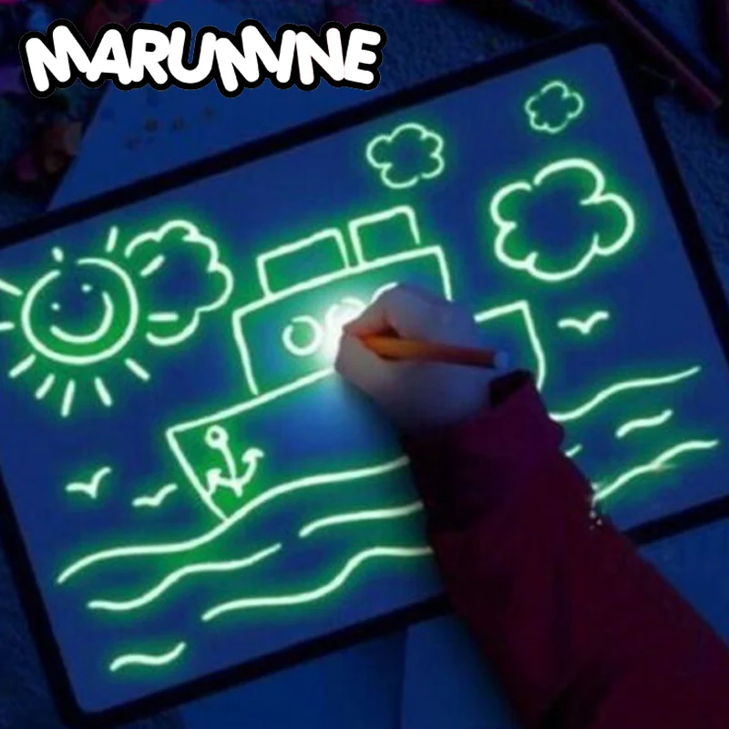 A3 A4 A5 Kids Luminous Drawing Board with Light-Fun Magic Sketchpad Draw Tablet Fluorescent Pen Russian English Light Up Toys
A3 A4 A5 Kids Luminous Drawing Board with Light-Fun Magic Sketchpad Draw Tablet Fluorescent Pen Russian English Light Up Toys