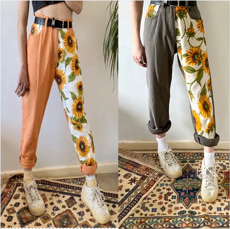 Women Jeans High Waist new leisure printed stitching Cute Retro Splice Denim Female Streetwear Straight Ladies Jean Pants
Women Jeans High Waist new leisure printed stitching Cute Retro Splice Denim Female Streetwear Straight Ladies Jean Pants