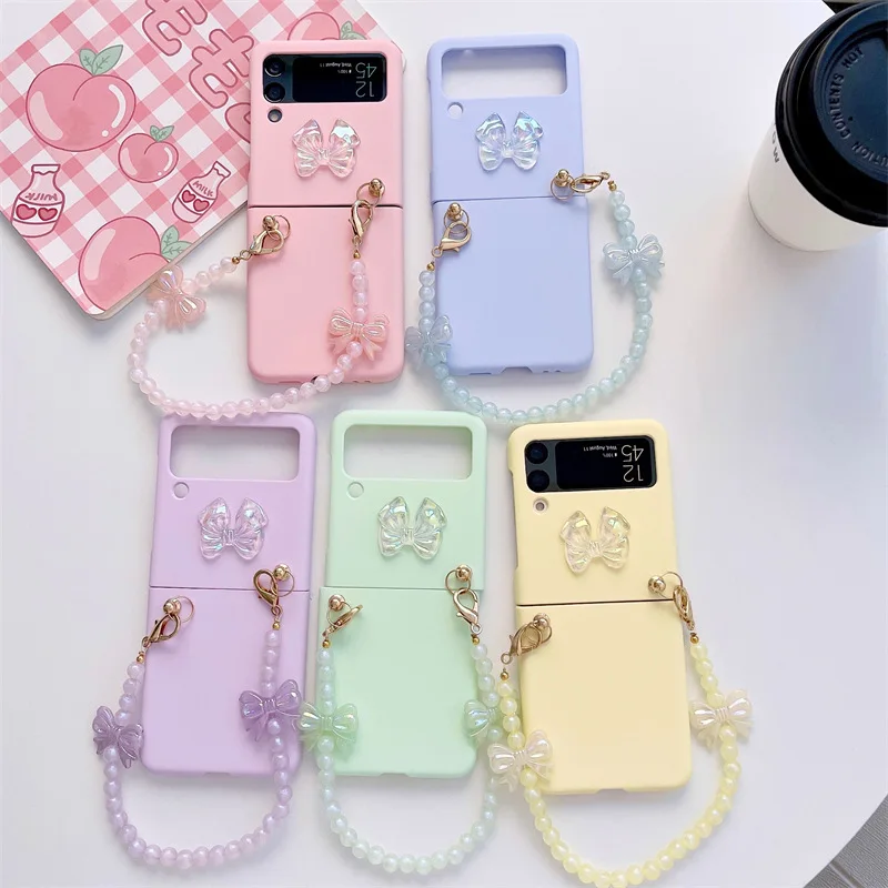 Chic Crystal Bow Pendant Plain Phone Case for Samsung Galaxy Z Flip 4 3 Hard Cover for ZFlip3 Zflip4 Solid Shell Bracket
Chic Crystal Bow Pendant Plain Phone Case for Samsung Galaxy Z Flip 4 3 Hard Cover for ZFlip3 Zflip4 Solid Shell Bracket