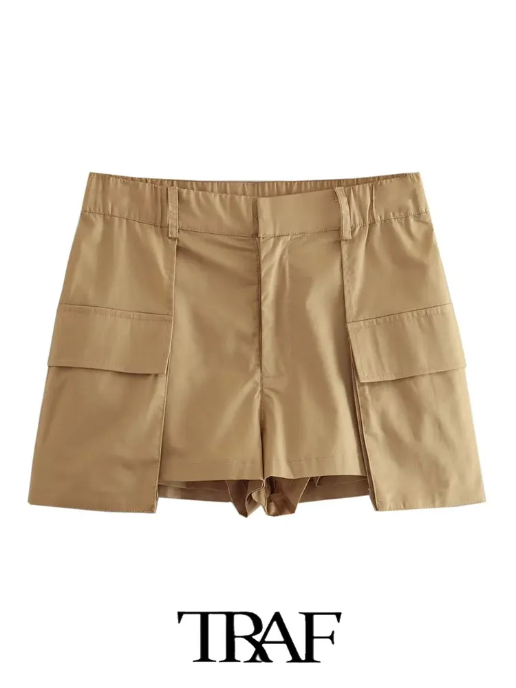 TRAF 2023 Women New Fashion New Design Simple Khaki Casual Pocket Short Pants Casual Skirt Female Side Skirts
TRAF 2023 Women New Fashion New Design Simple Khaki Casual Pocket Short Pants Casual Skirt Female Side Skirts