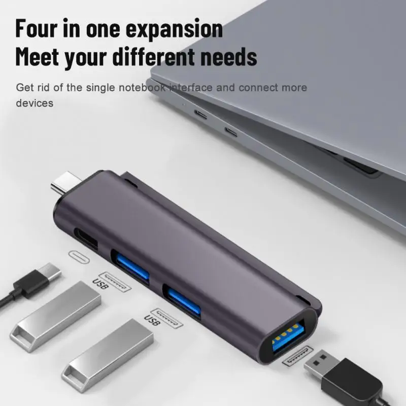 NEW 4 In 1 Mini USB Hub Aluminium Alloy USB-C Hub 4 Port Multifunctional Expander 2.0 Type-c Adapter For Laptop Computer Pc
NEW 4 In 1 Mini USB Hub Aluminium Alloy USB-C Hub 4 Port Multifunctional Expander 2.0 Type-c Adapter For Laptop Computer Pc
