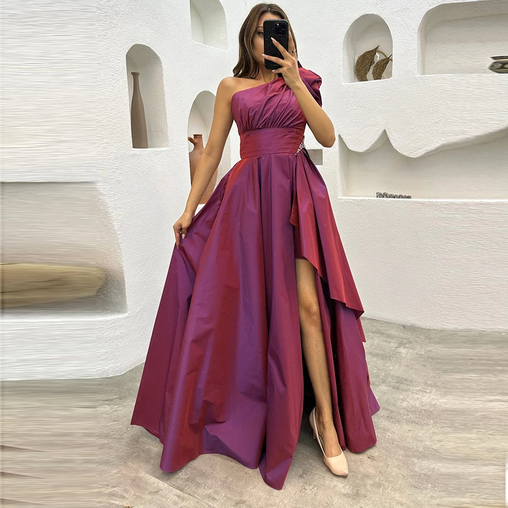 Retro Fuchsia One Shoulder A-Line Beading Ruffles Formal Prom Dresses Slit Floor-Length Women Evening Party Dress
Retro Fuchsia One Shoulder A-Line Beading Ruffles Formal Prom Dresses Slit Floor-Length Women Evening Party Dress