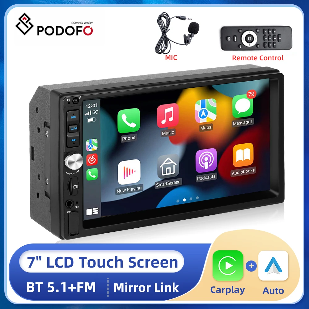 Автомагнитола Podofo, мультимедийный плеер на Android, с 7 "сенсорным экраном, Bluetooth, FM, поддержкой TF/USB, Типоразмер 1DIN
Автомагнитола Podofo, мультимедийный плеер на Android, с 7 "сенсорным экраном, Bluetooth, FM, поддержкой TF/USB, Типоразмер 1DIN