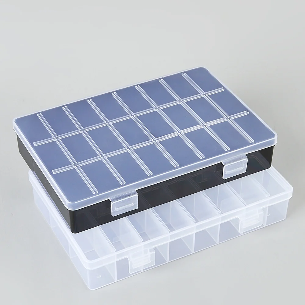 Plastic box with 24 bars, practical, jewelry storage compartment, earring, screw, bracket, cover, display organizer
Plastic box with 24 bars, practical, jewelry storage compartment, earring, screw, bracket, cover, display organizer