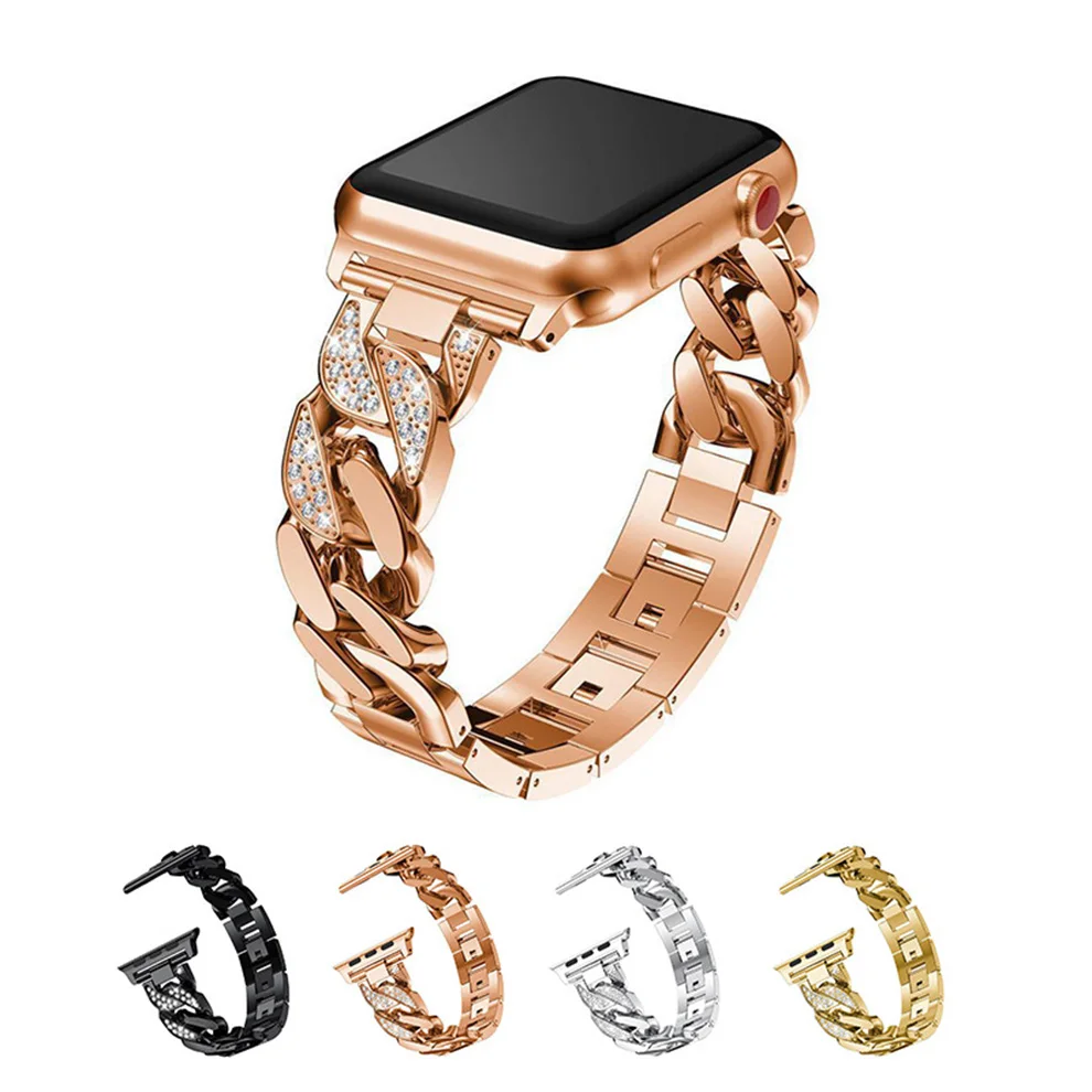 Diamonds Strap for Apple Watch 6 SE 5 4 3 38 40MM 42 44MM High Quality Stainless Steel Watch Band Luxurious Pink Wristband
Diamonds Strap for Apple Watch 6 SE 5 4 3 38 40MM 42 44MM High Quality Stainless Steel Watch Band Luxurious Pink Wristband