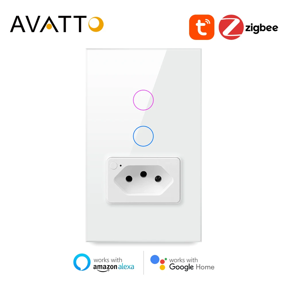 AVATTO Brazil Tuya Zigbee Smart Switch with Socket,Touch-Sensor Smart Home interruptor Wall Switch Work with Alexa Google Home
AVATTO Brazil Tuya Zigbee Smart Switch with Socket,Touch-Sensor Smart Home interruptor Wall Switch Work with Alexa Google Home