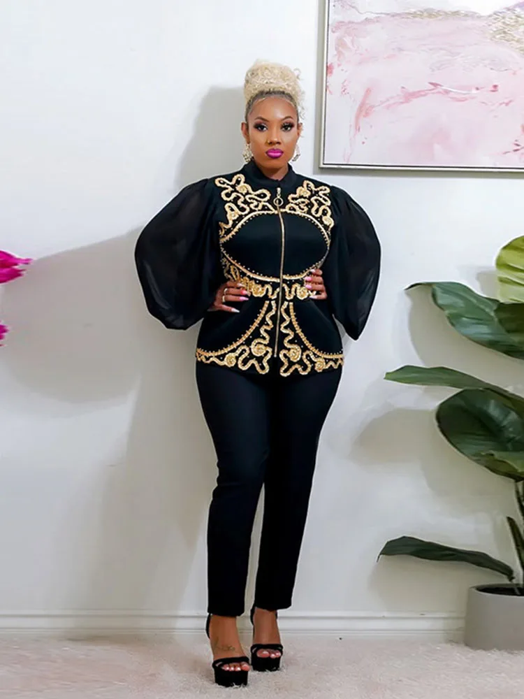 2 Piece Sets Womens Outfits African Style Clothes Lantern Sleeves Top and Pants Elegant Lady Set Wholesale Bulk Dropshipping
2 Piece Sets Womens Outfits African Style Clothes Lantern Sleeves Top and Pants Elegant Lady Set Wholesale Bulk Dropshipping