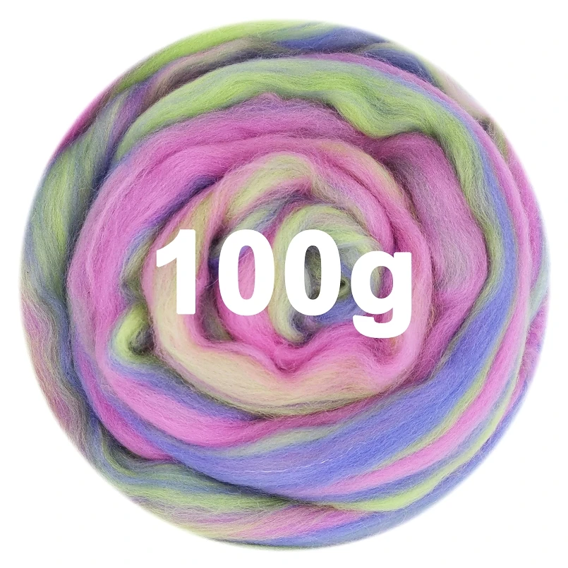 

Mixed Felting Wool Fiber 100g Merino Blended Roving Wool for Needle Felting Kit Hand Dyed Wool for Needlework Felt (NO.14)