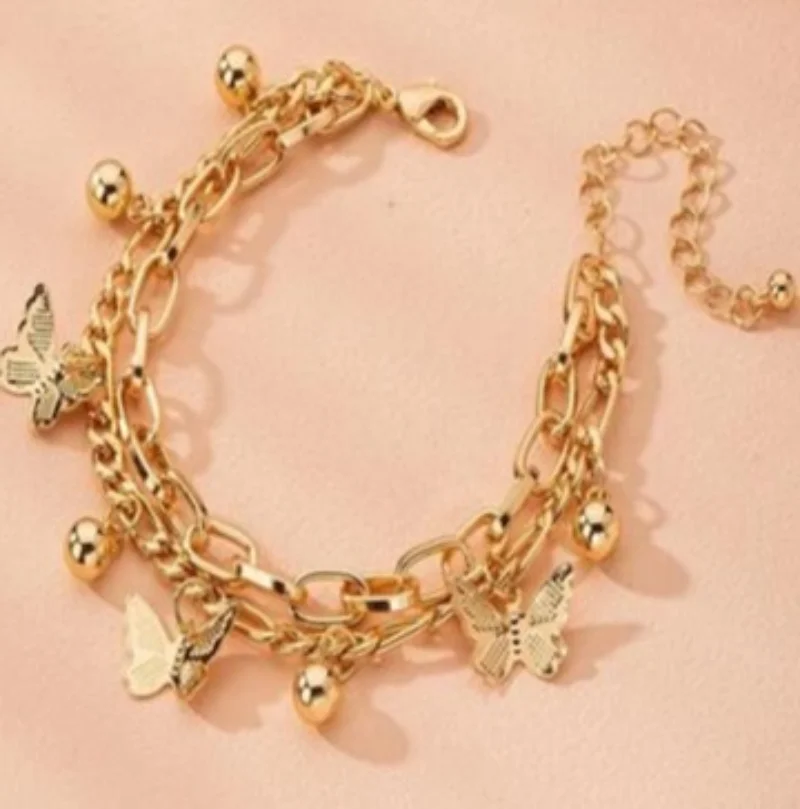 Fashion Gold Butterfly Bracelets Trendy Women Jewelry Layered Metal Stainless Steel Link Chain Charm Girls Teen Accessory Gifts
Fashion Gold Butterfly Bracelets Trendy Women Jewelry Layered Metal Stainless Steel Link Chain Charm Girls Teen Accessory Gifts