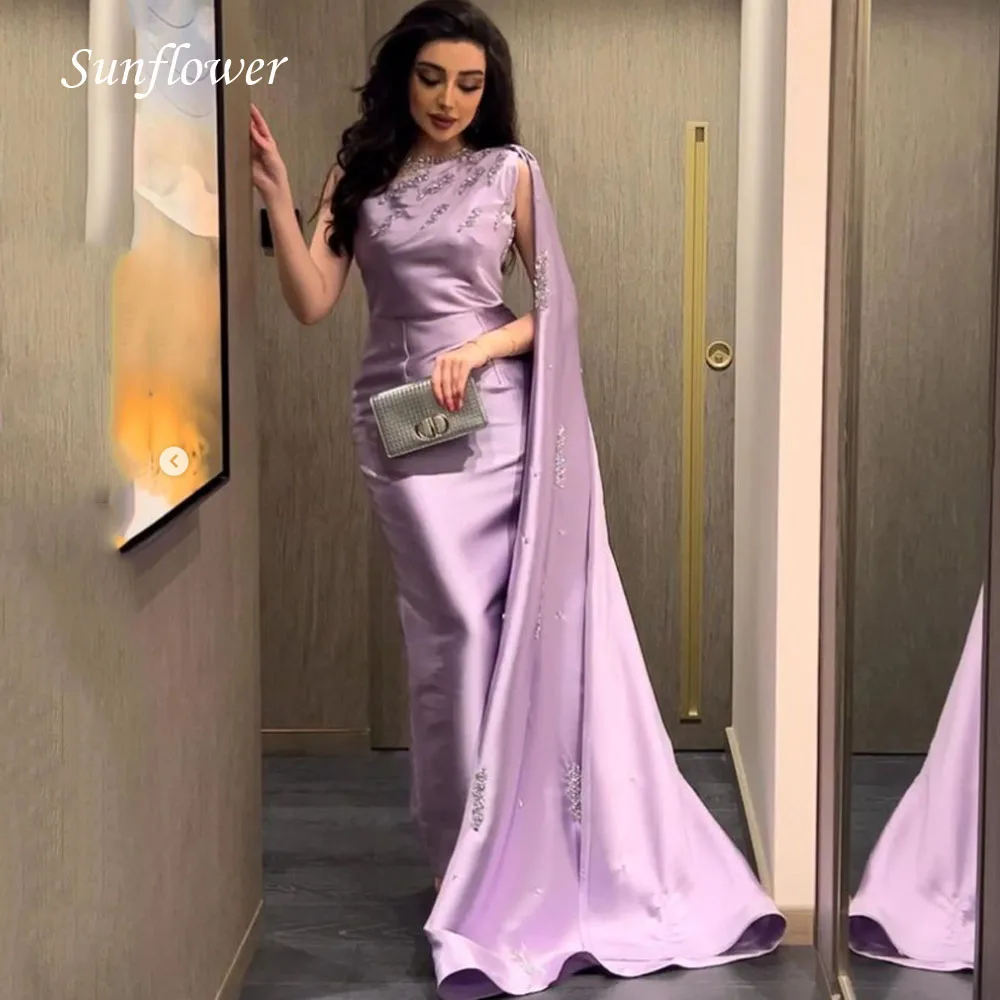 Sunflower One-Shoulder Satin Mermaid Formal Evening Dress 2023Slim Appliques Long Sleeve Ankle-Length High-end Custom Prom Gowns
Sunflower One-Shoulder Satin Mermaid Formal Evening Dress 2023Slim Appliques Long Sleeve Ankle-Length High-end Custom Prom Gowns