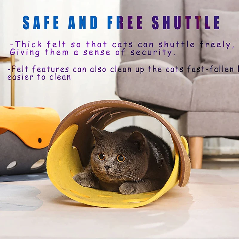Cat Toy Felt Pom Splicing Cat Tunnel Deformable Kitten Nest Collapsible Tube House Tunnel Interactive Pet Toy Cat Accessories
Cat Toy Felt Pom Splicing Cat Tunnel Deformable Kitten Nest Collapsible Tube House Tunnel Interactive Pet Toy Cat Accessories