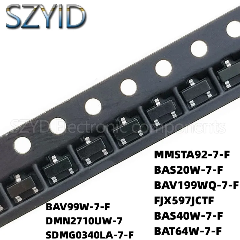 100PCS SOT323 BAV99W-7-F DMN2710UW-7 SDMG0340LA-7-F MMSTA92-7-F BAS20W-7-F FJX597JCTF BAV199WQ-7-F
100PCS SOT323 BAV99W-7-F DMN2710UW-7 SDMG0340LA-7-F MMSTA92-7-F BAS20W-7-F FJX597JCTF BAV199WQ-7-F