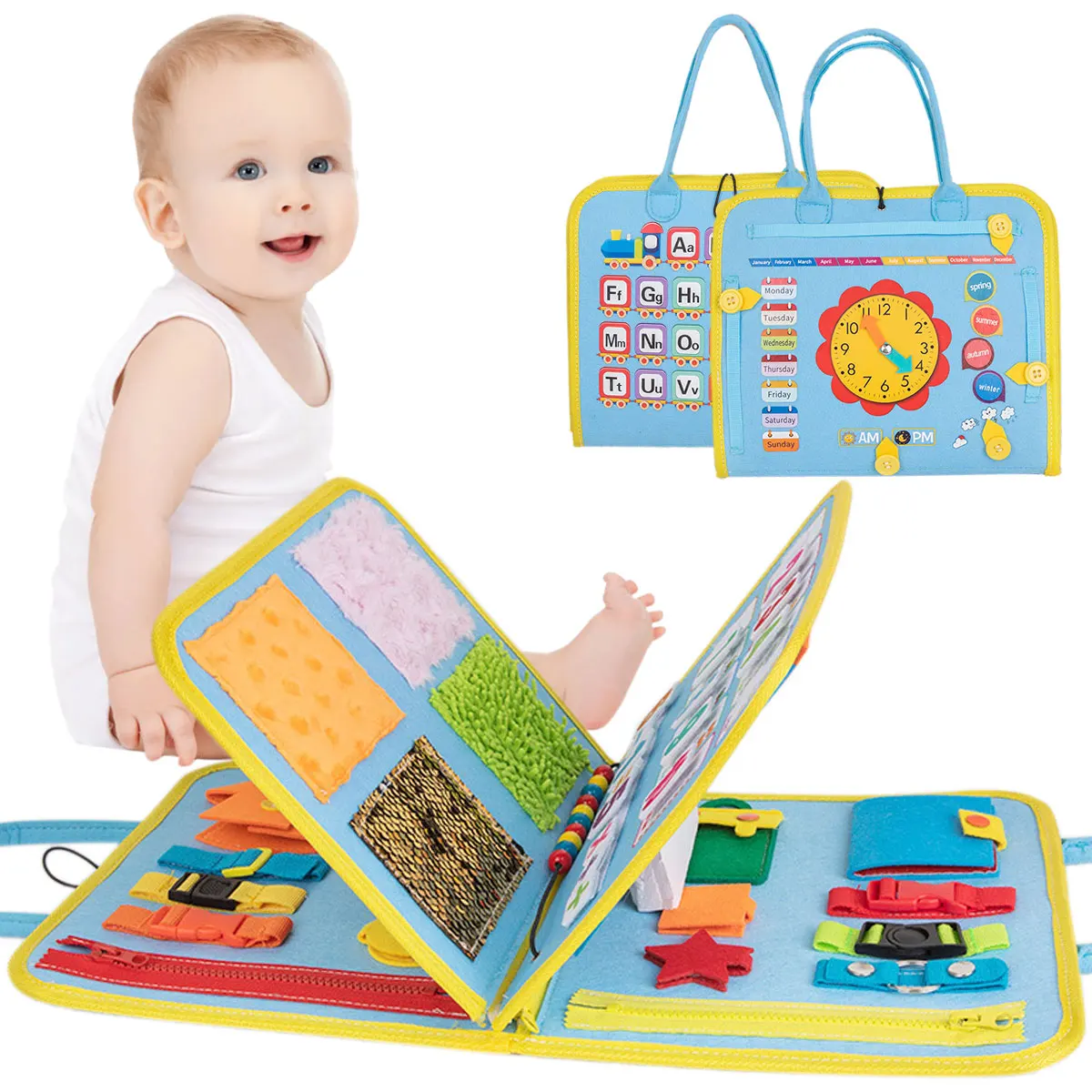 Montessori Early Toddler Sensory Busy Board Teaching Aids Preschool Learning Activities Multifunctional Educational Travel Toy
Montessori Early Toddler Sensory Busy Board Teaching Aids Preschool Learning Activities Multifunctional Educational Travel Toy