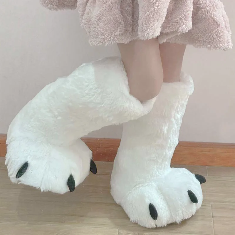 Winter Women Super High Boots Plush Bear Paws Slippers Platform Heel Indoor Floor Warm Slippers Floor Sock Boots
Winter Women Super High Boots Plush Bear Paws Slippers Platform Heel Indoor Floor Warm Slippers Floor Sock Boots